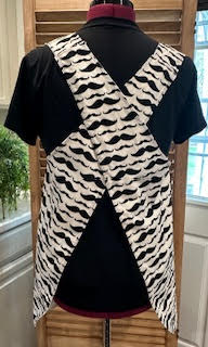 Mustache Japanese Crossback Style Apron - Bold Border Quilts and More