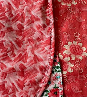 Coral Floral Japanese Crossback Style Apron - Bold Border Quilts and More
