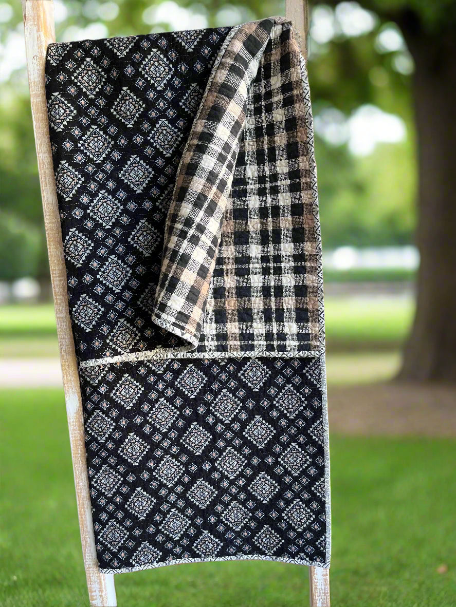 Black Beauty Aztec Quilt - Bold Border Quilts and More