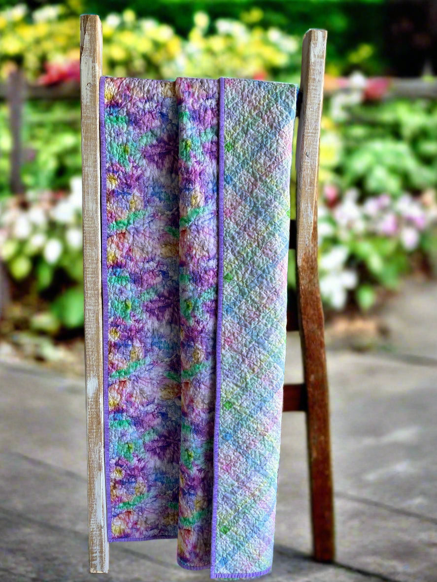 Grandma's Tie Dye with Plaid Quilt - Bold Border Quilts and More