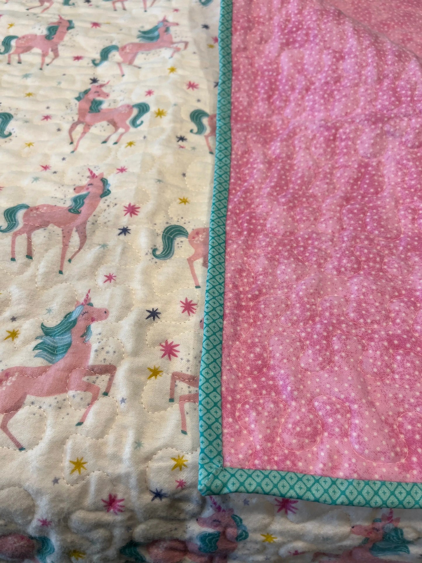 Unicorn Magic Girls Quilt - Bold Border Quilts and More