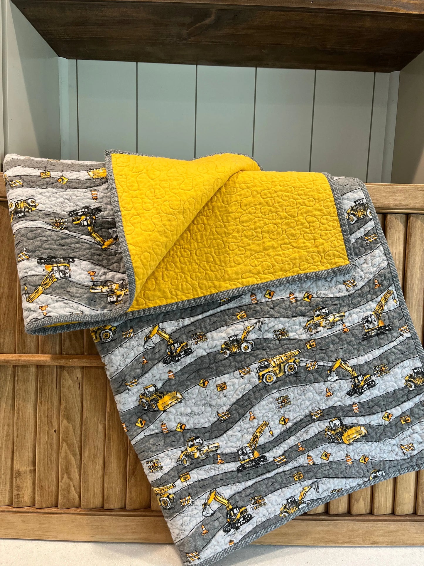 Under Construction Kids Quilt - Bold Border Quilts and More