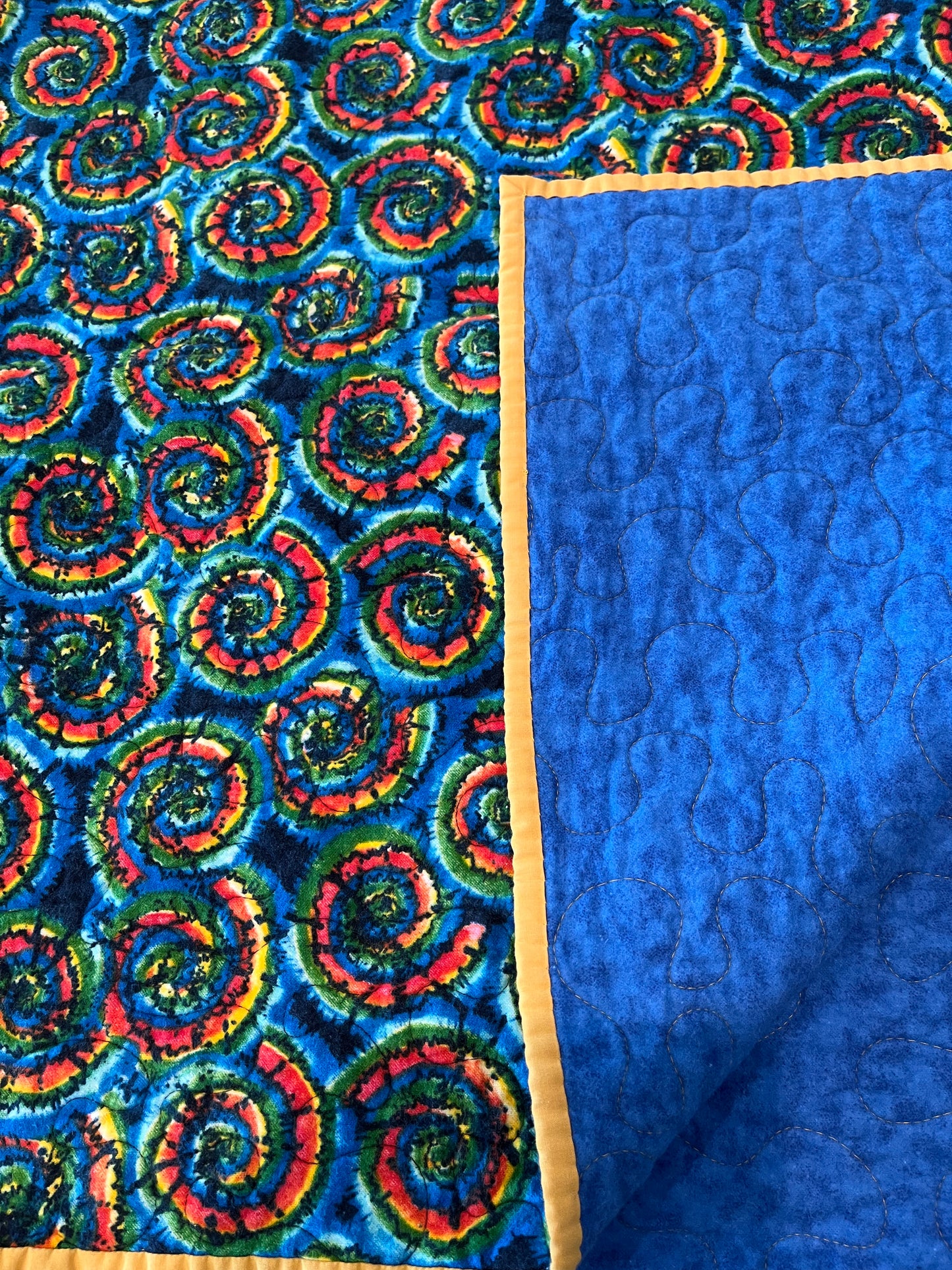 Bright and Bold Tie Dye Swirls Quilt - Bold Border Quilts and More