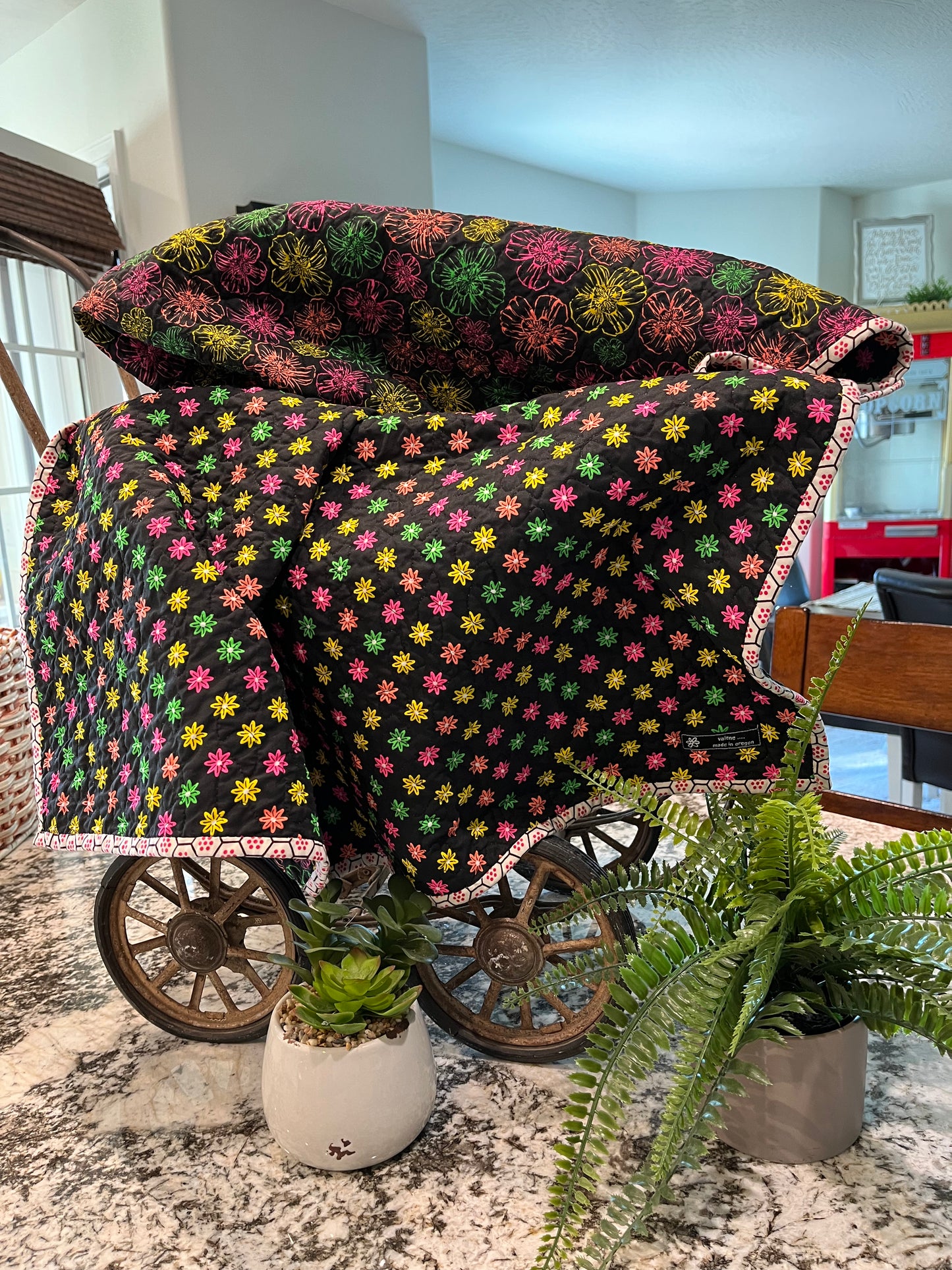 Neon Flower Quilt - Bold Border Quilts and More