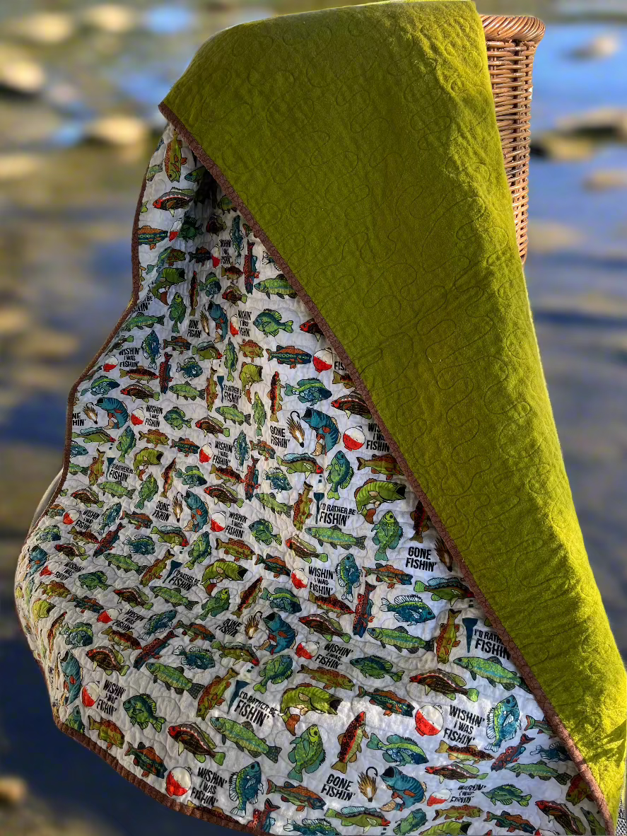 Wishin' I Was Fishing Quilt - Bold Border Quilts and More