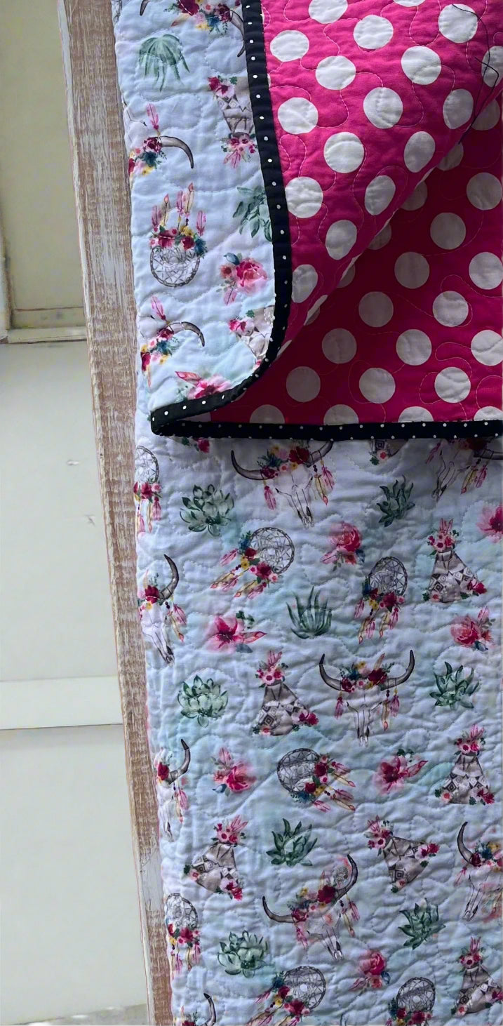 Boho Cow Skulls Quilt - Bold Border Quilts and More