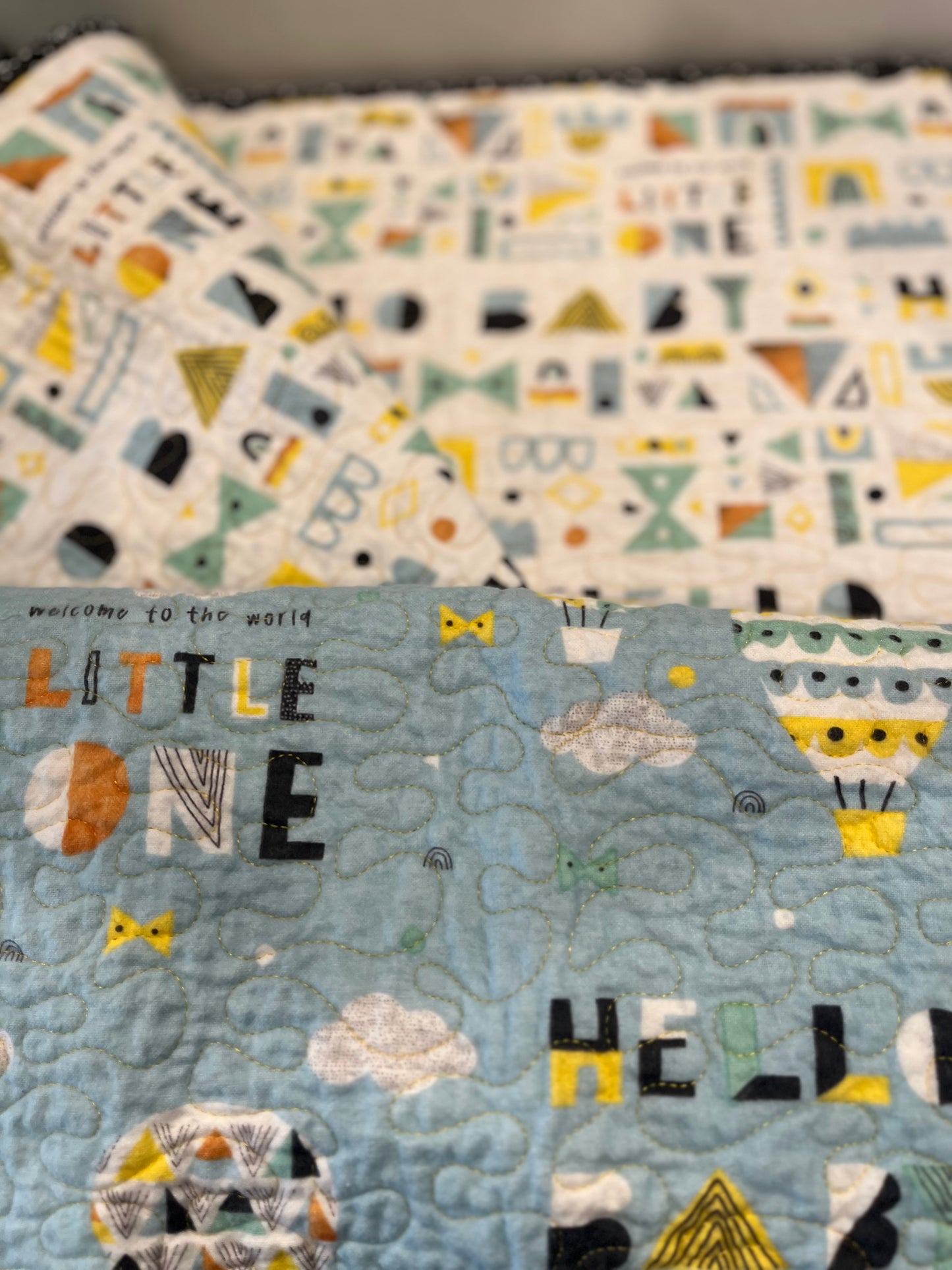 Welcome To The World Little One Baby Quilt - Bold Border Quilts and More