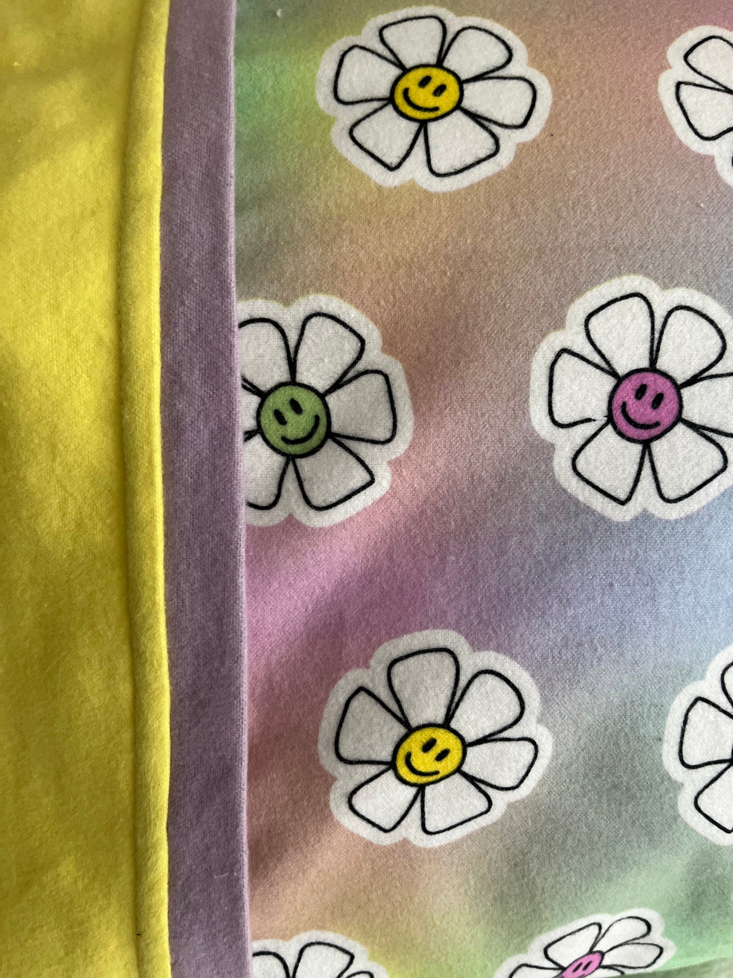 Flower Power Custom Handmade Kids Pillowcase - Bold Border Quilts and More