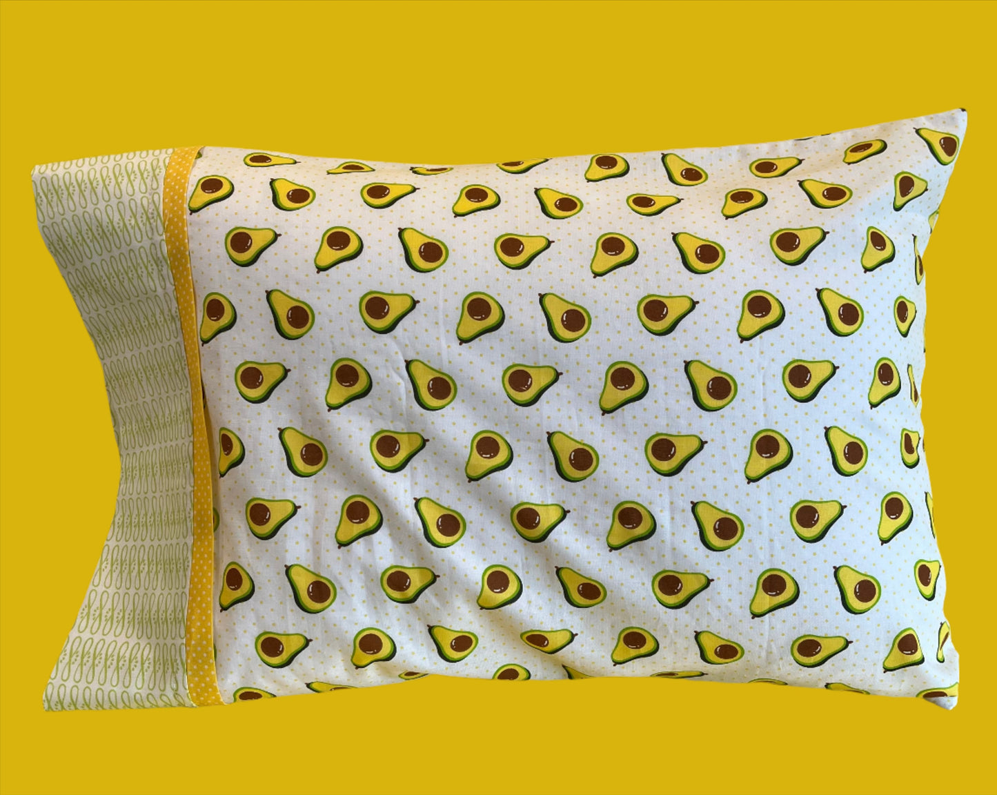 Avocado Custom Handmade Kids Pillowcase - Bold Border Quilts and More