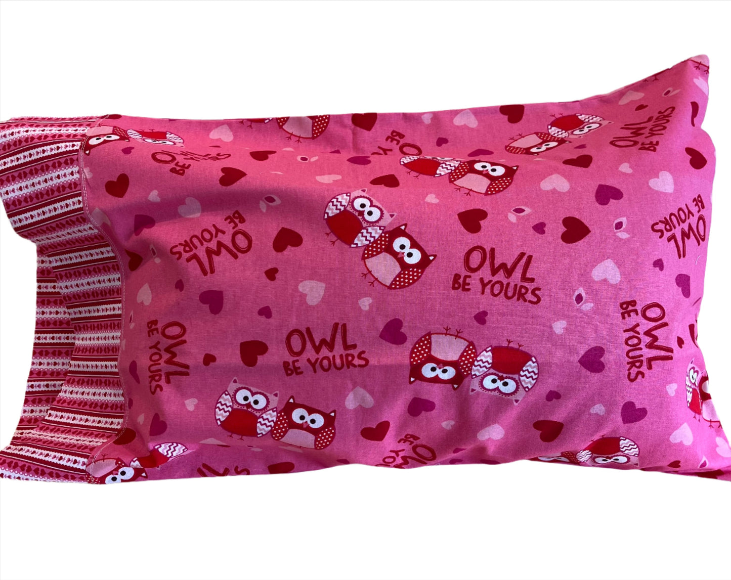 Owl Be Yours Custom Handmade Kids Pillowcase - Bold Border Quilts and More