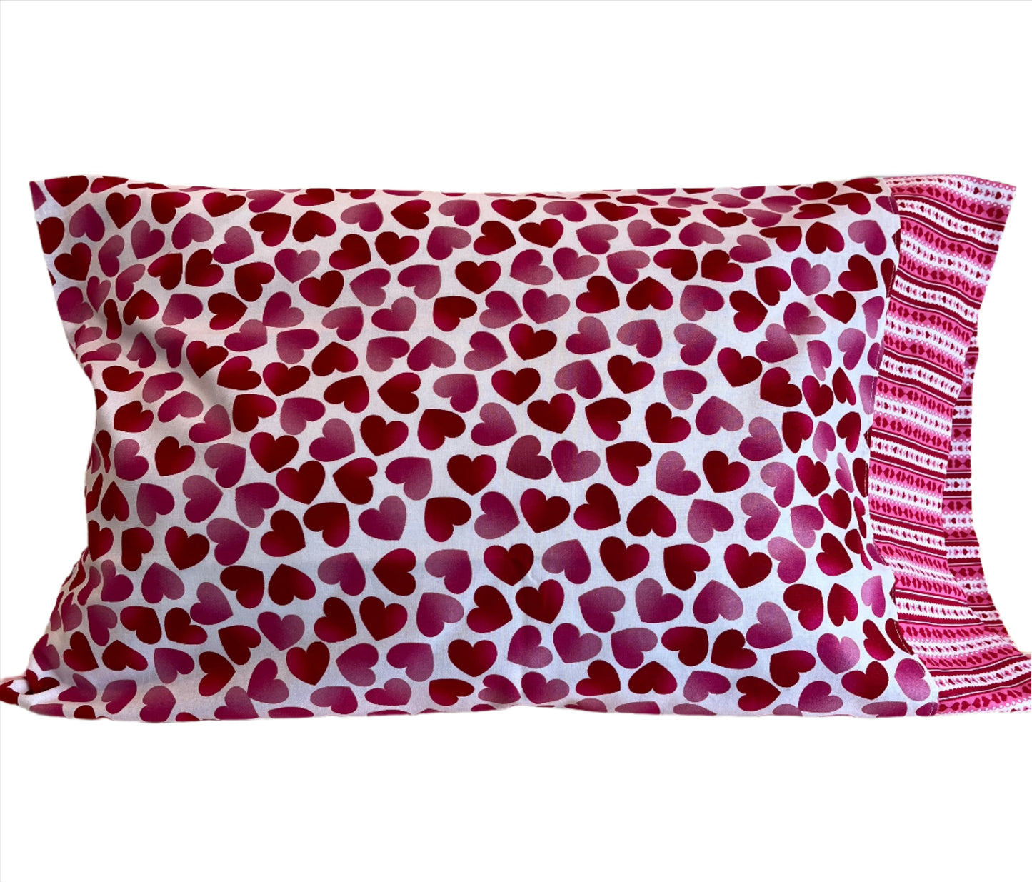 Hearts Custom Handmade Kids Pillowcase - Bold Border Quilts and More