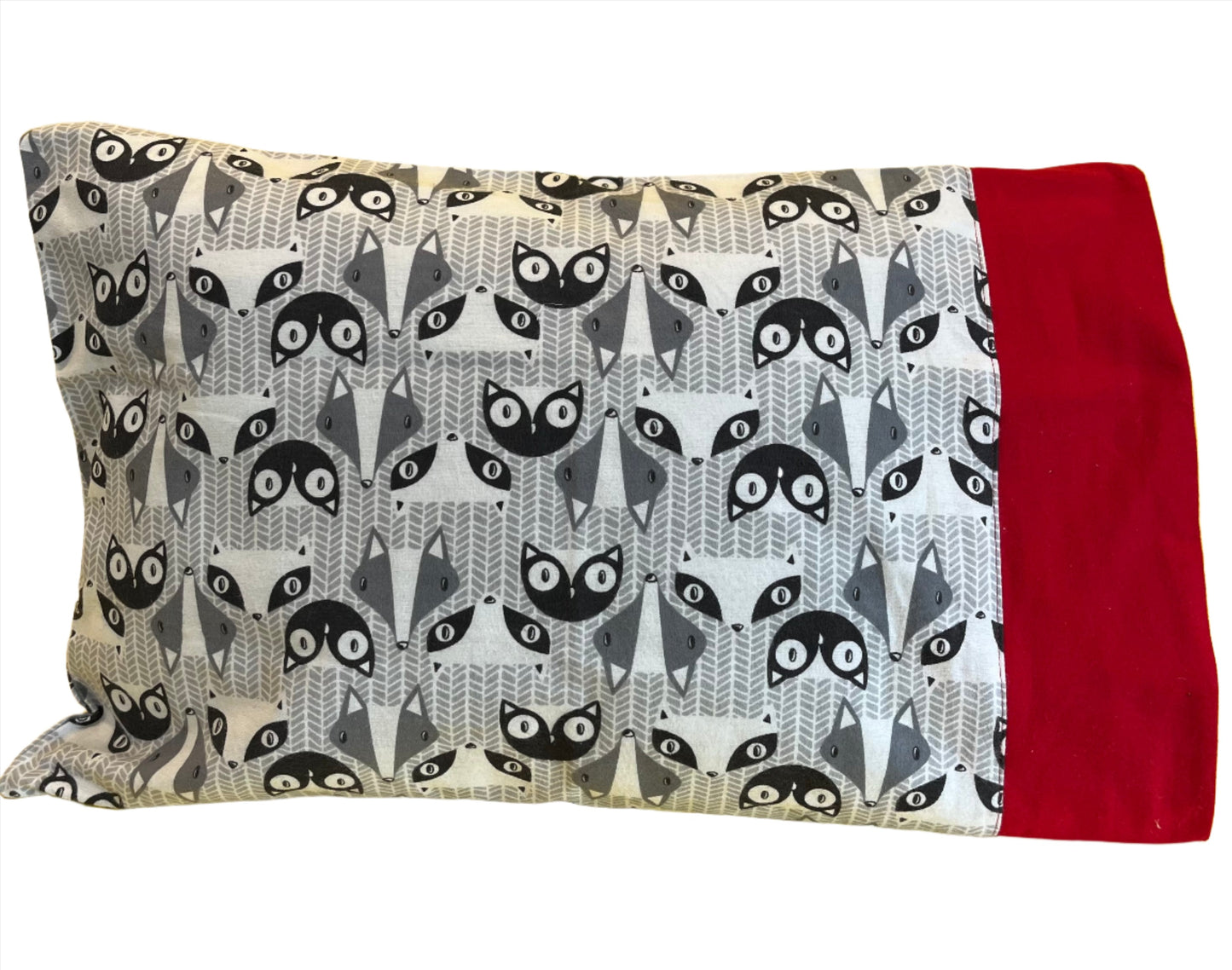 Black and White Fox Custom Handmade Kids Pillowcase - Bold Border Quilts and More