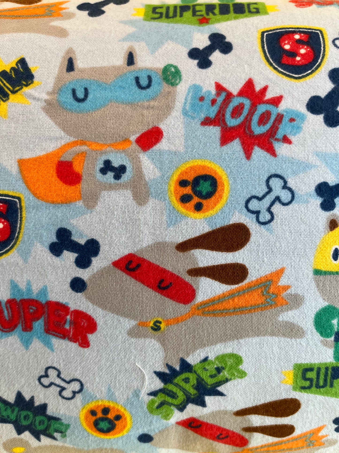"Superdog Puppy" Envelope Style Homemade Kids Pillowcase - Bold Border Quilts and More