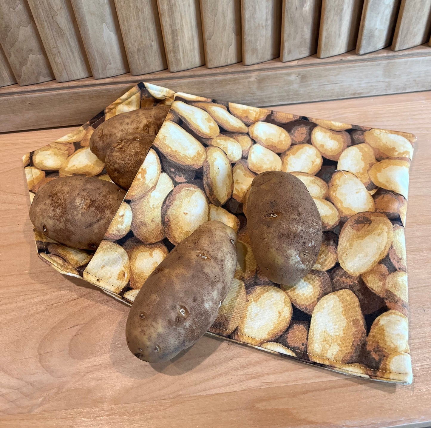 Potato Print Microwaveable Potato Bag with Flap - Bold Border Quilts and More