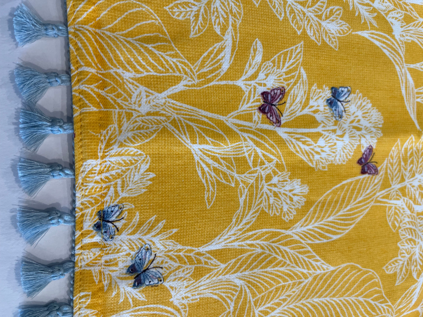 Yellow Butterfly with Blue Tassels Best Ever Towel Bibs - Bold Border Quilts and More