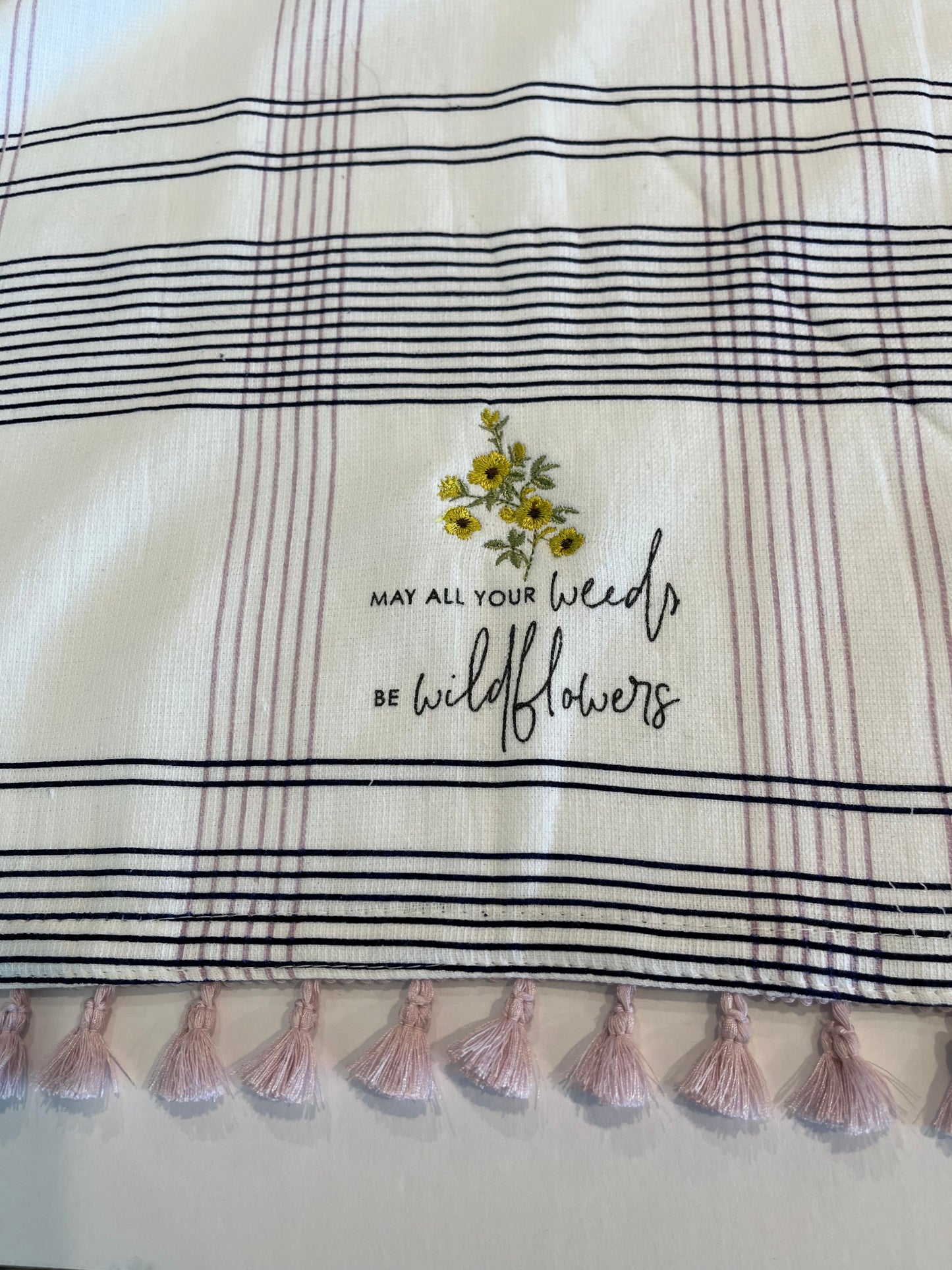 Wild Flowers with Purple Tassels Best Ever Towel Bib - Bold Border Quilts and More