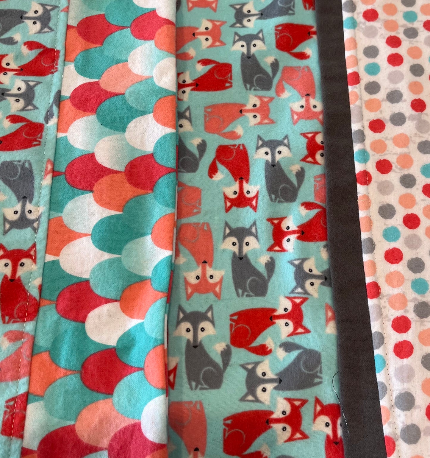 Fox with Dots Custom Handmade Kids Pillowcase - Bold Border Quilts and More