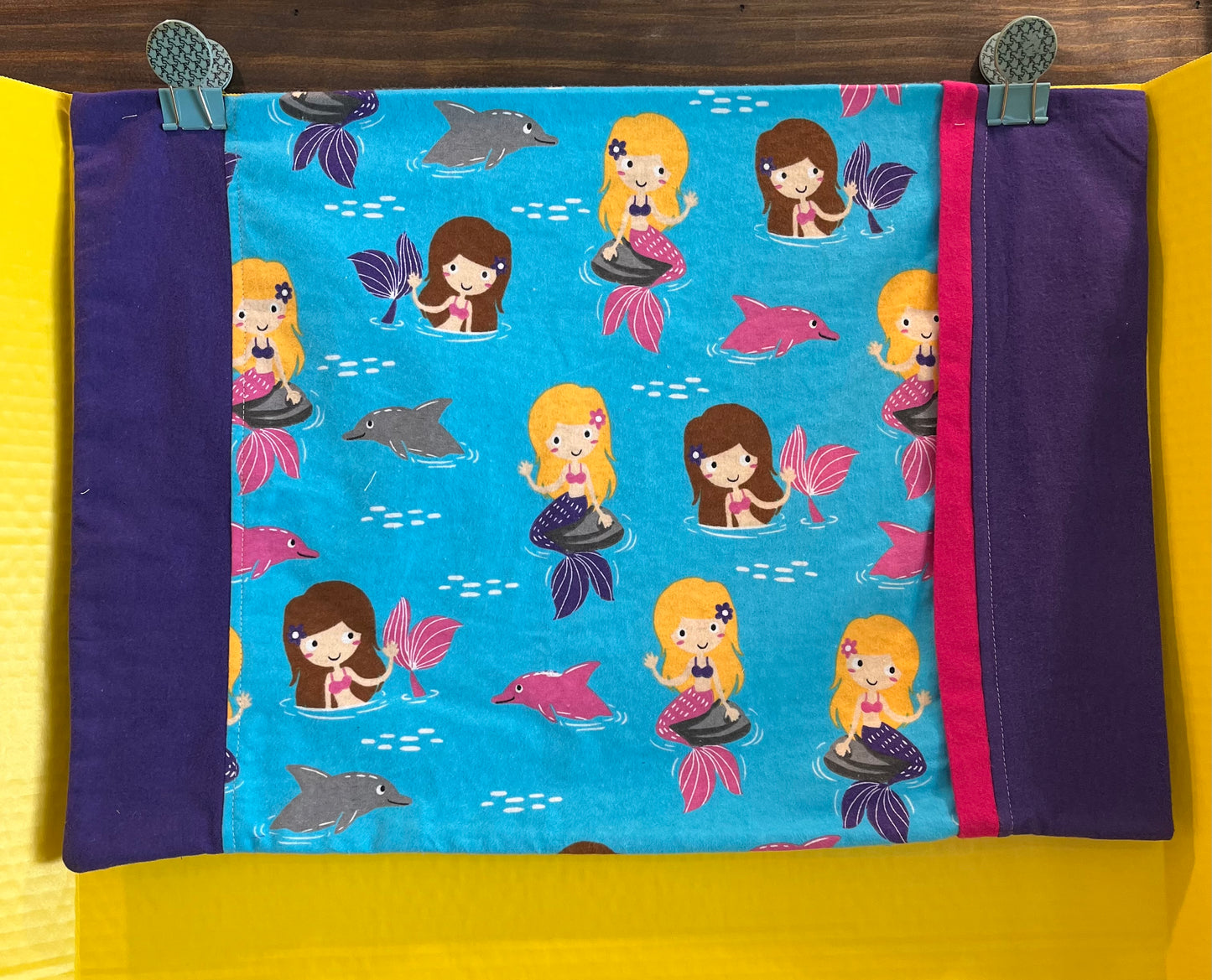 Mermaid Custom Handmade Kids Pillowcase - Bold Border Quilts and More