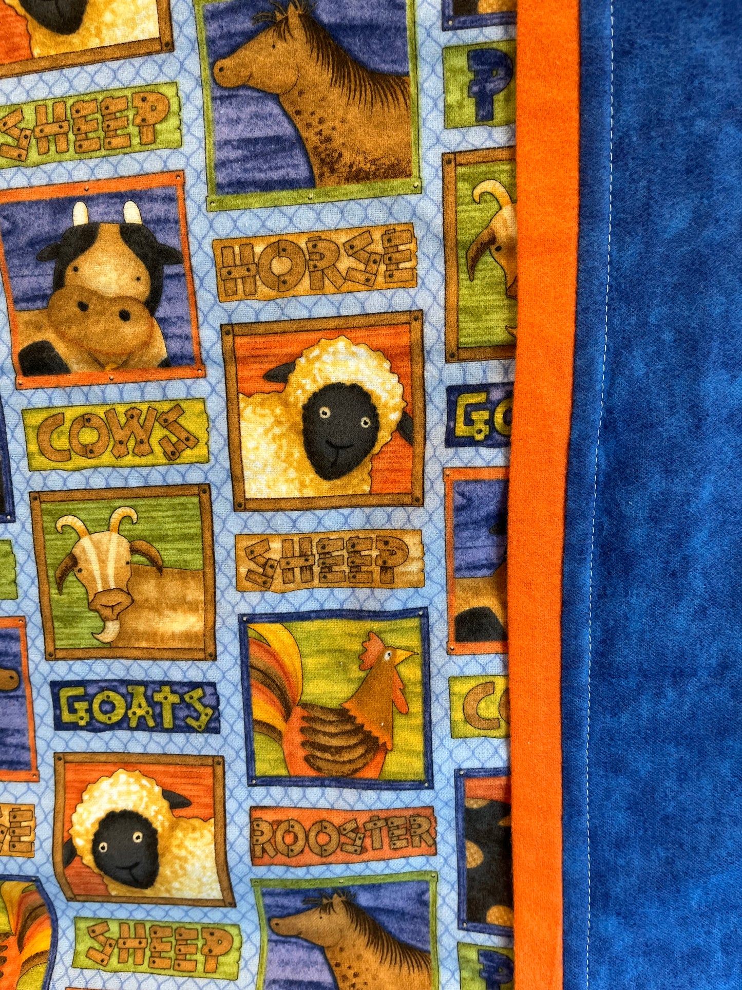 Farm Animals Custom Handmade Kids Pillowcase - Bold Border Quilts and More