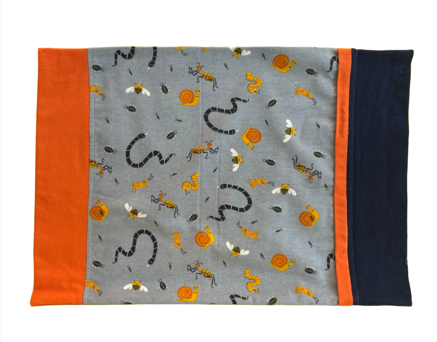 Ants, Snails & Snakes Custom Handmade Kids Pillowcase - Bold Border Quilts and More