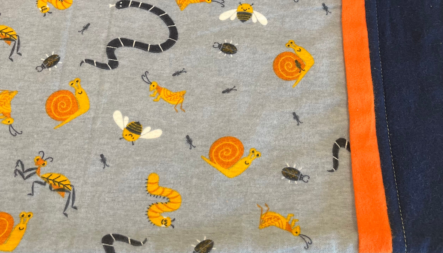 Ants, Snails & Snakes Custom Handmade Kids Pillowcase - Bold Border Quilts and More