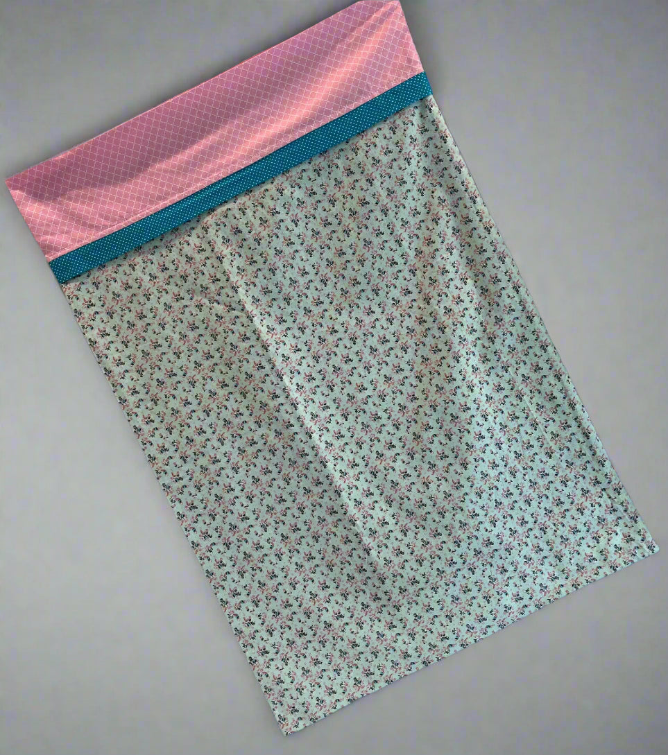 Old Fashioned Flower Standard Size Cotton Pillowcase - Bold Border Quilts and More