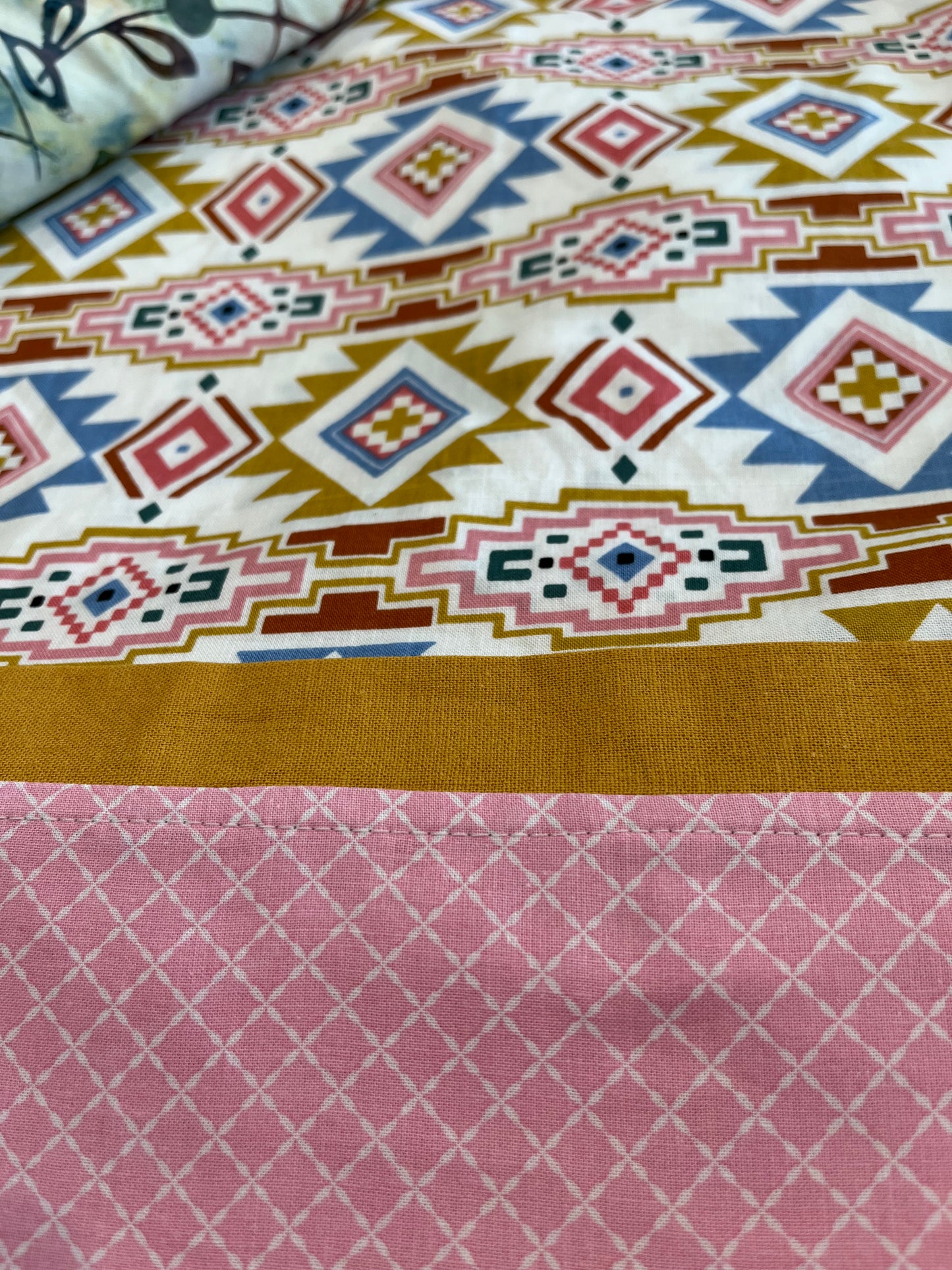 Girly Aztec Standard Cotton Pillowcase - Bold Border Quilts and More