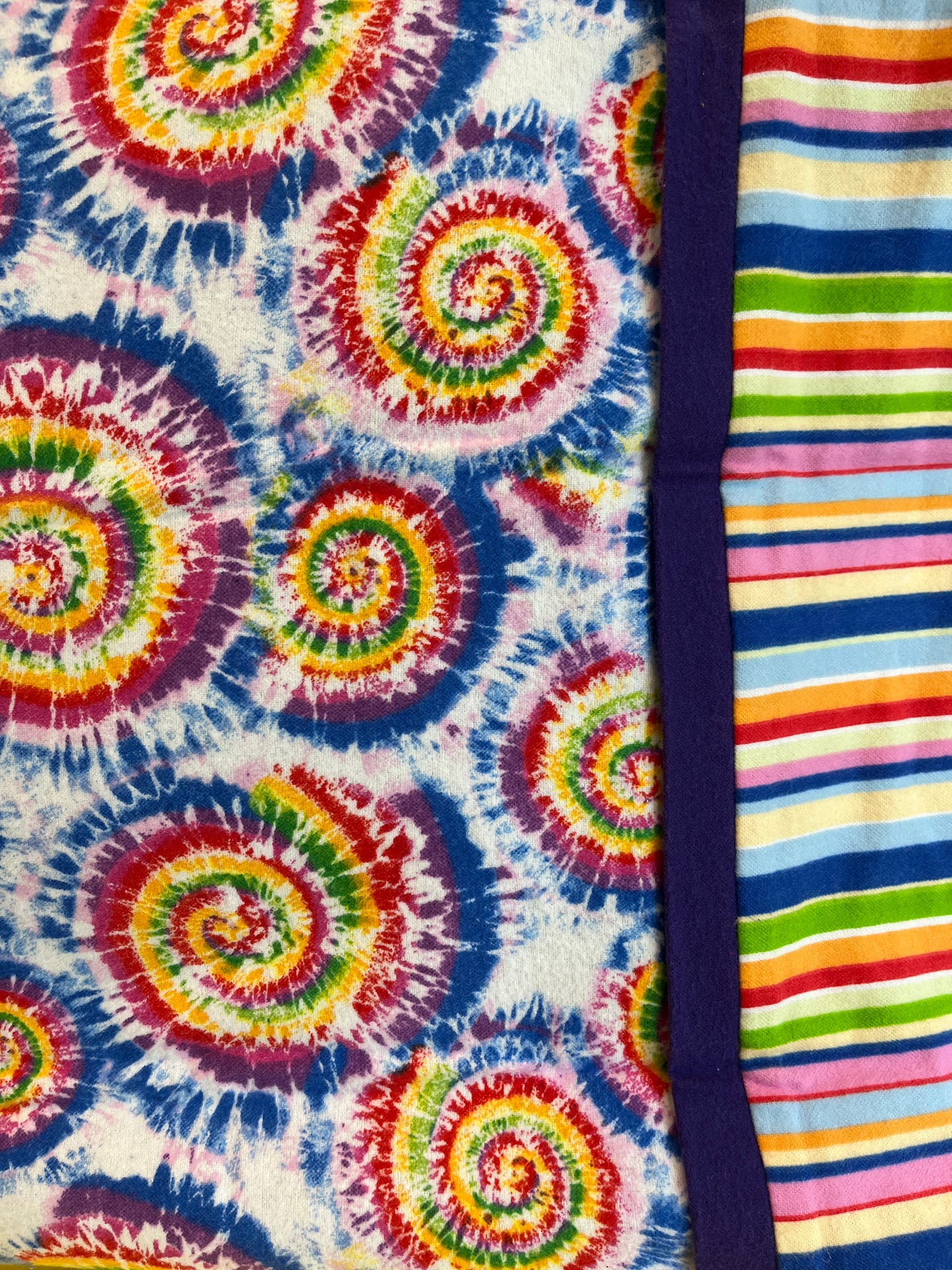 Tie Dye Flannel Standard Size Pillowcase - Bold Border Quilts and More