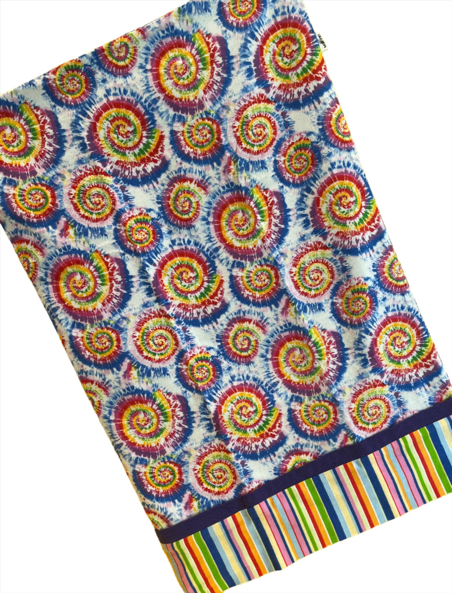 Tie Dye Flannel Standard Size Pillowcase - Bold Border Quilts and More
