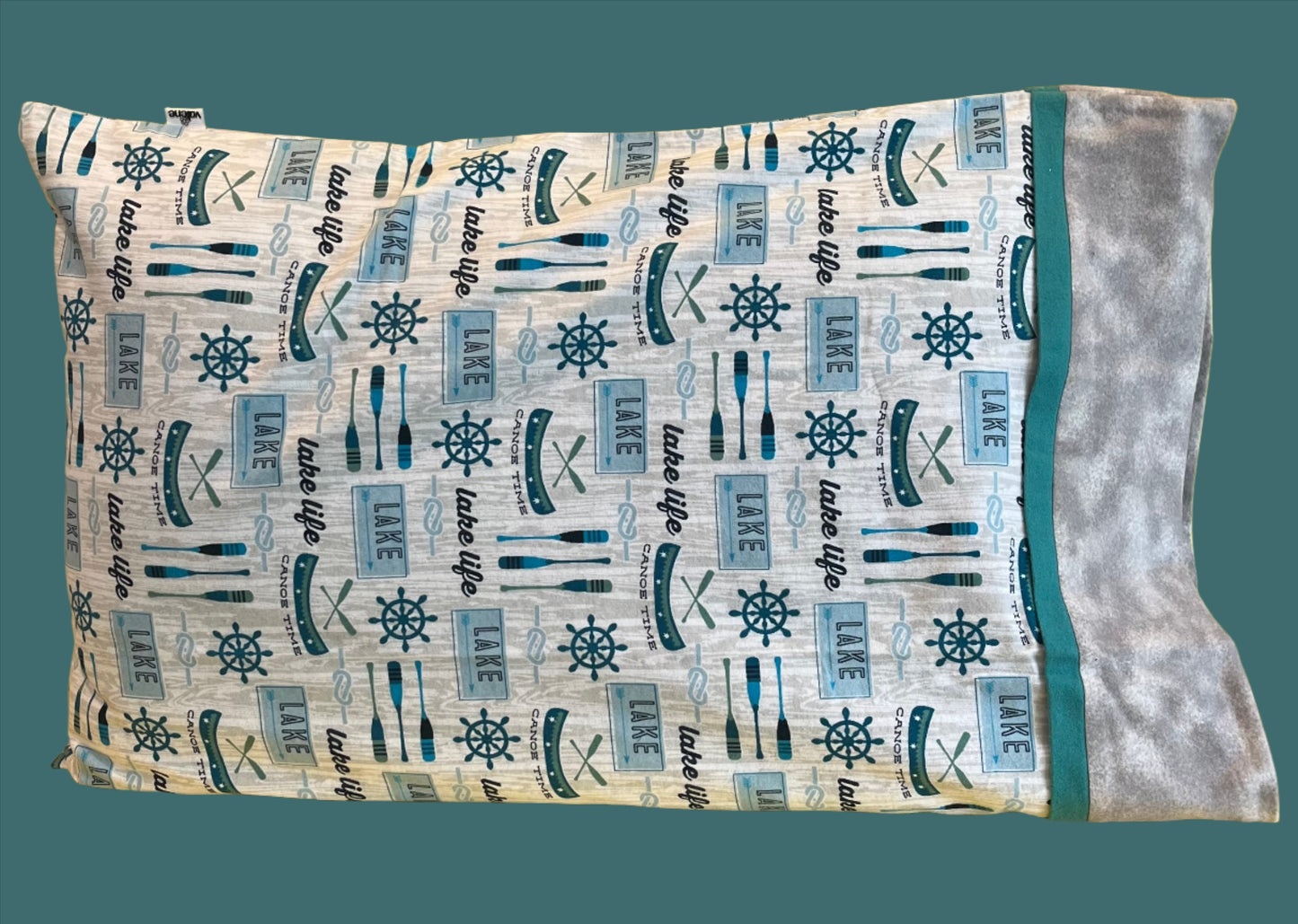 Lake Life Flannel Standard Size Pillowcase - Bold Border Quilts and More