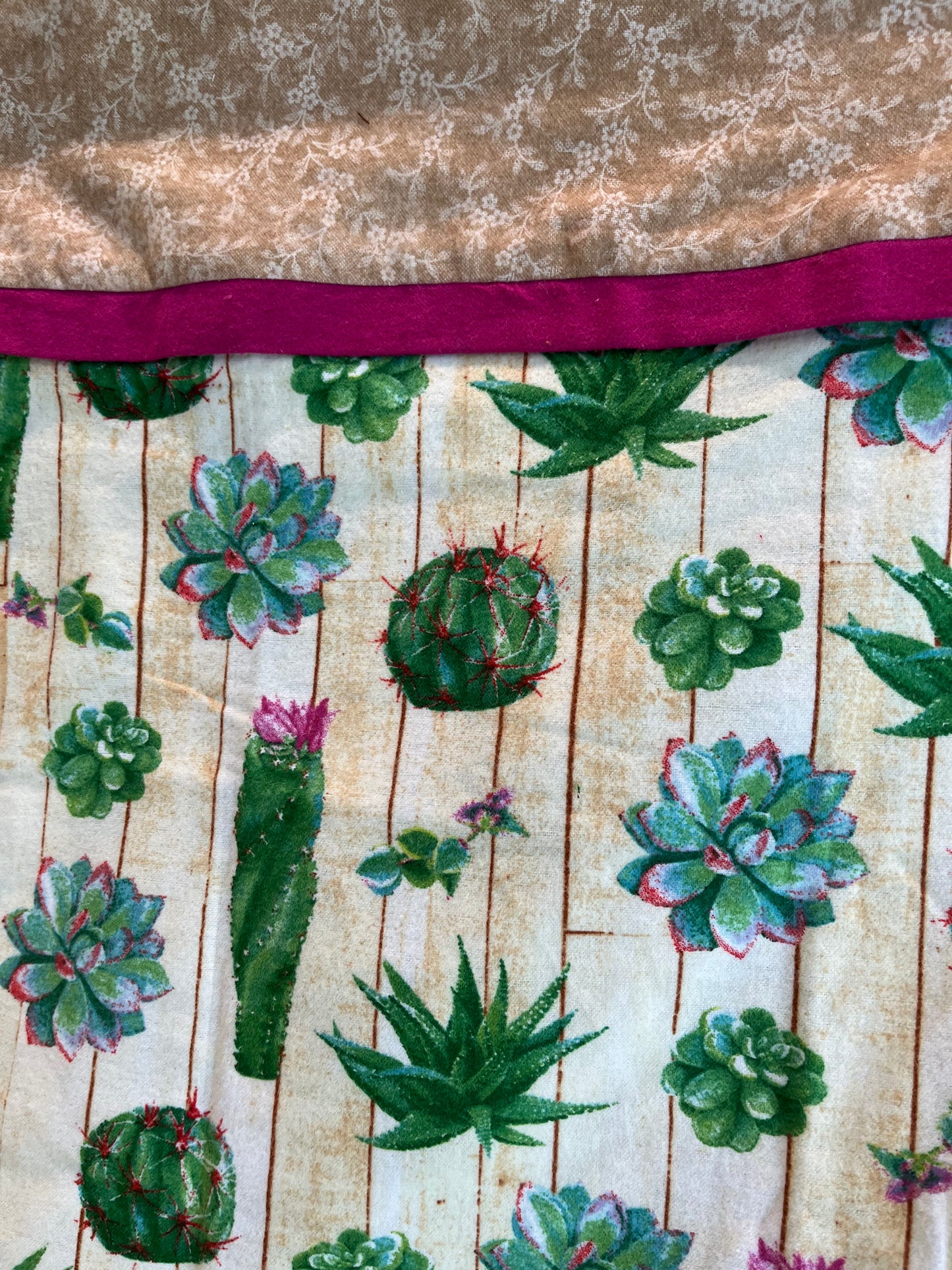 Cactus Flannel Standard Size Pillowcase - Bold Border Quilts and More