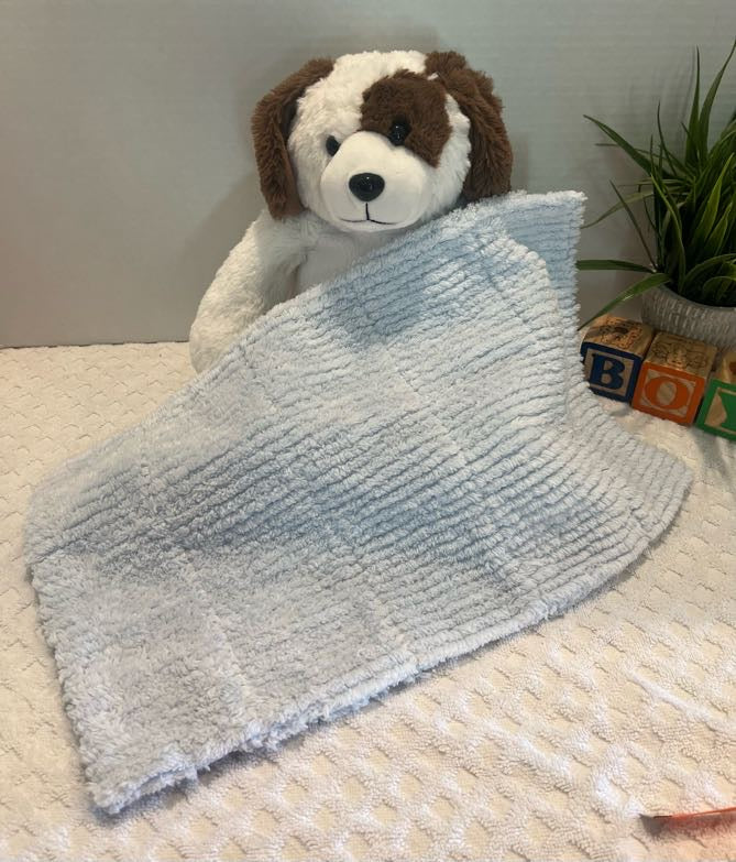 Doggy Chenille/Flannel Modern Ragged Baby Burp Cloth - Bold Border Quilts and More