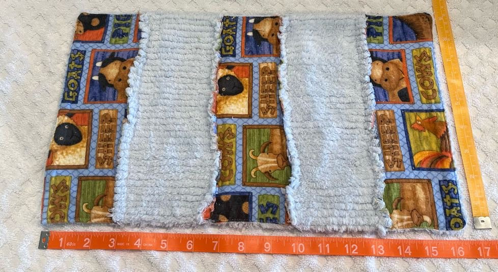 Barnyard Chenille/Flannel Modern Baby Cloth - Bold Border Quilts and More