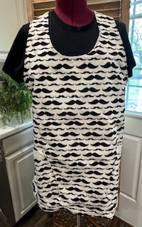 Mustache Japanese Crossback Style Apron - Bold Border Quilts and More