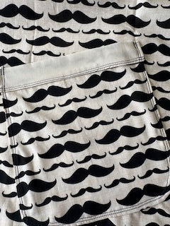 Mustache Japanese Crossback Style Apron - Bold Border Quilts and More