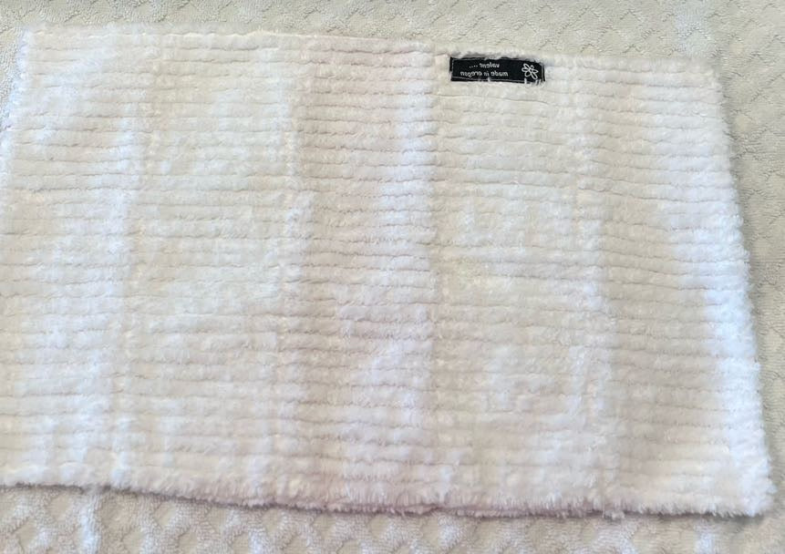 Pink & White Chenille/Flannel Modern Ragged Baby Burp Cloth - Bold Border Quilts and More