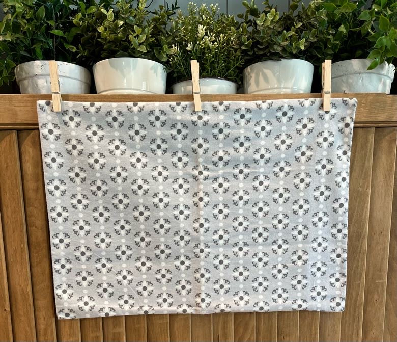 "Black, Gray & White Flowers" Envelope Style Homemade Kids Pillowcase - Bold Border Quilts and More