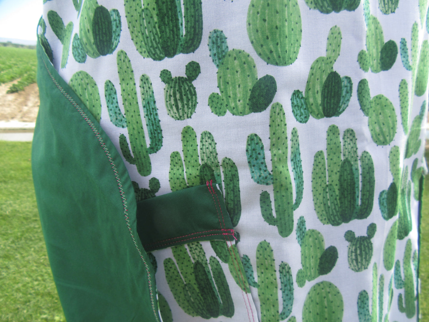 Cactus Japanese Crossback Style Apron - Bold Border Quilts and More