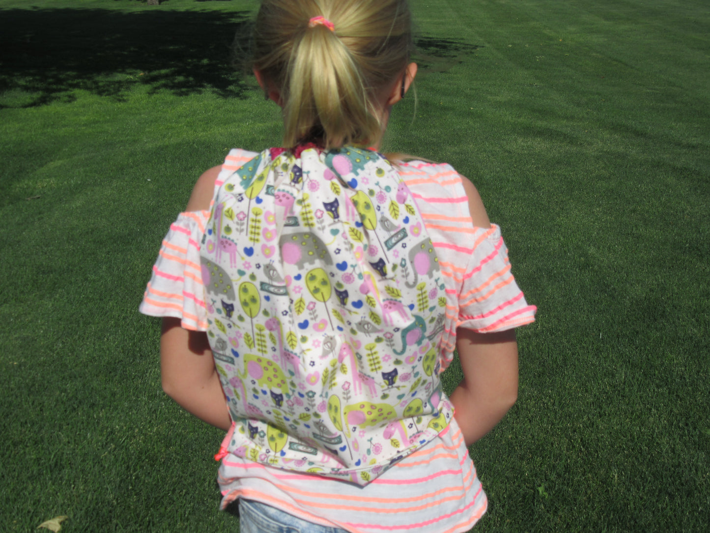 Whimzy Animals Draw String Bag - Bold Border Quilts and More