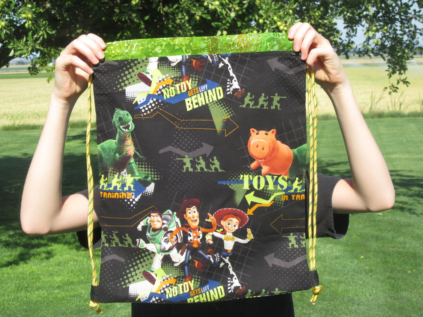 Toy Story Yellow String Draw String Bag - Bold Border Quilts and More