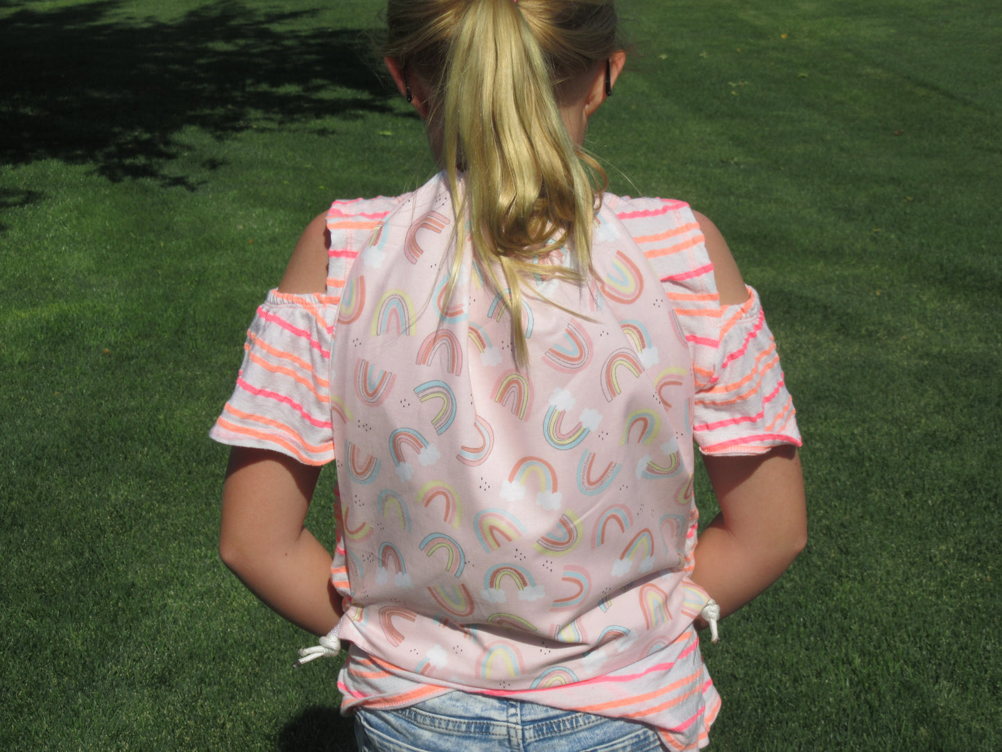 Cotton Candy Rainbow Draw String Bag - Bold Border Quilts and More