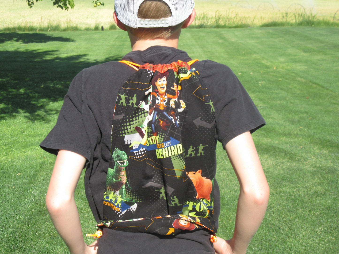 Toy Story Orange String Draw String Bag - Bold Border Quilts and More