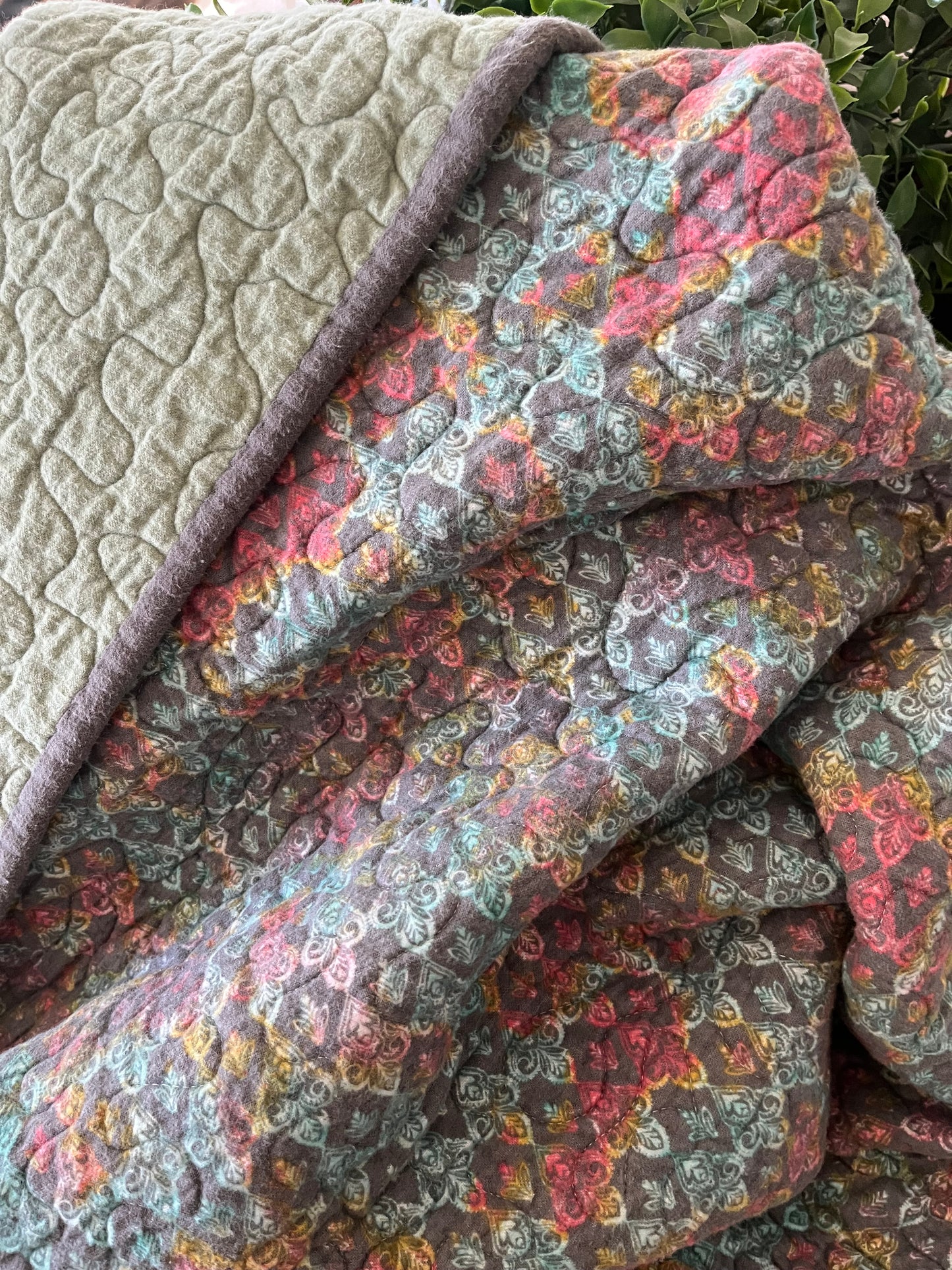 Muted Medallion Print Quilt