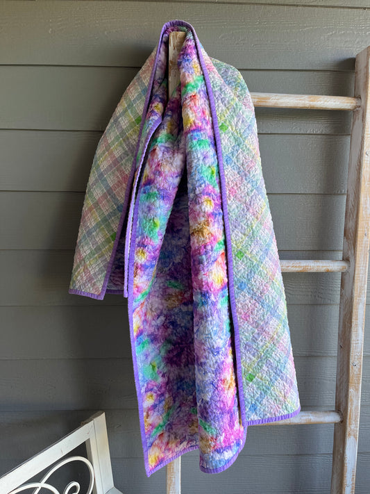 Grandma's Tie Dye with Plaid Quilt