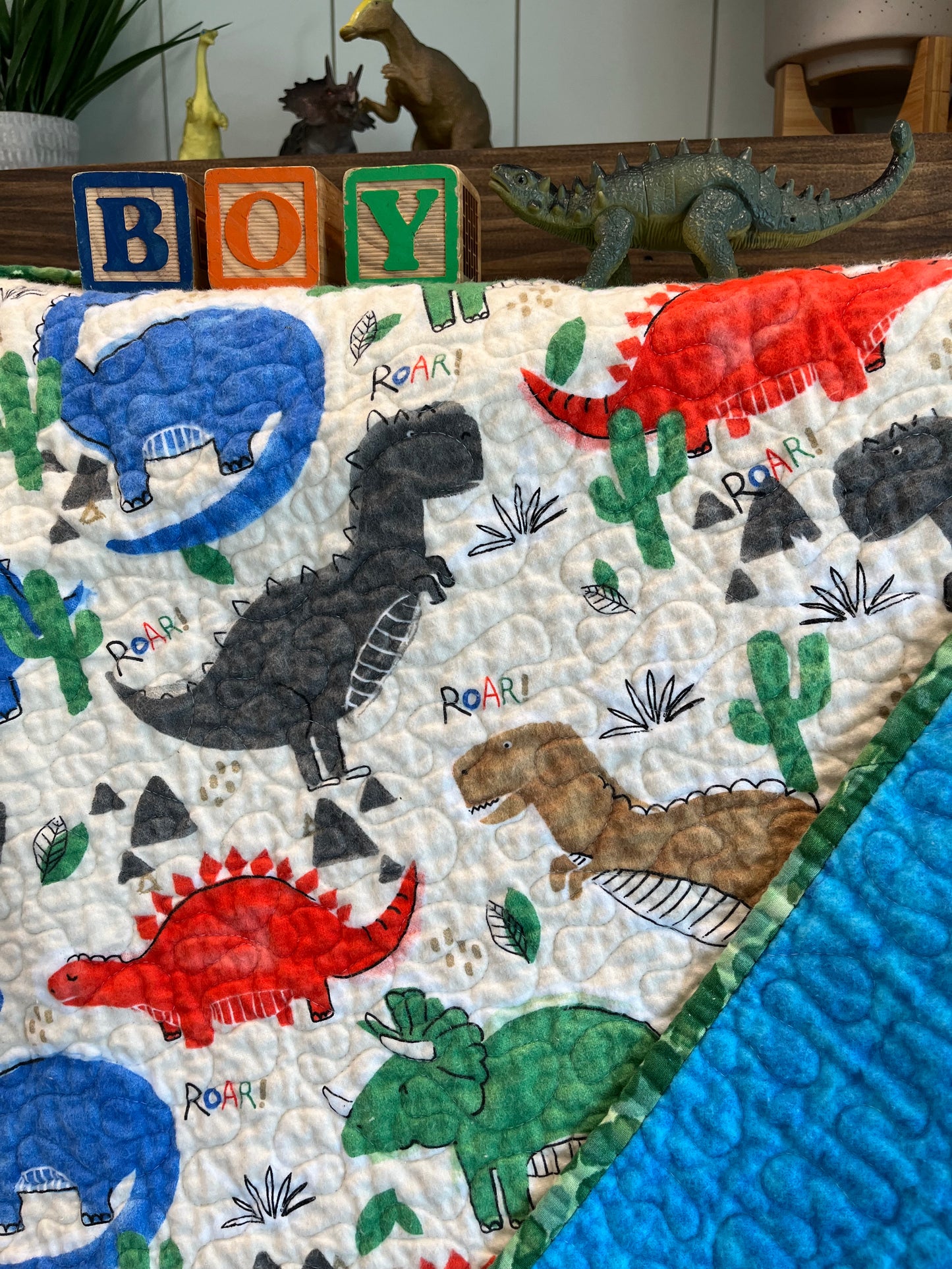 Dinosaurs and Cactus Quilt