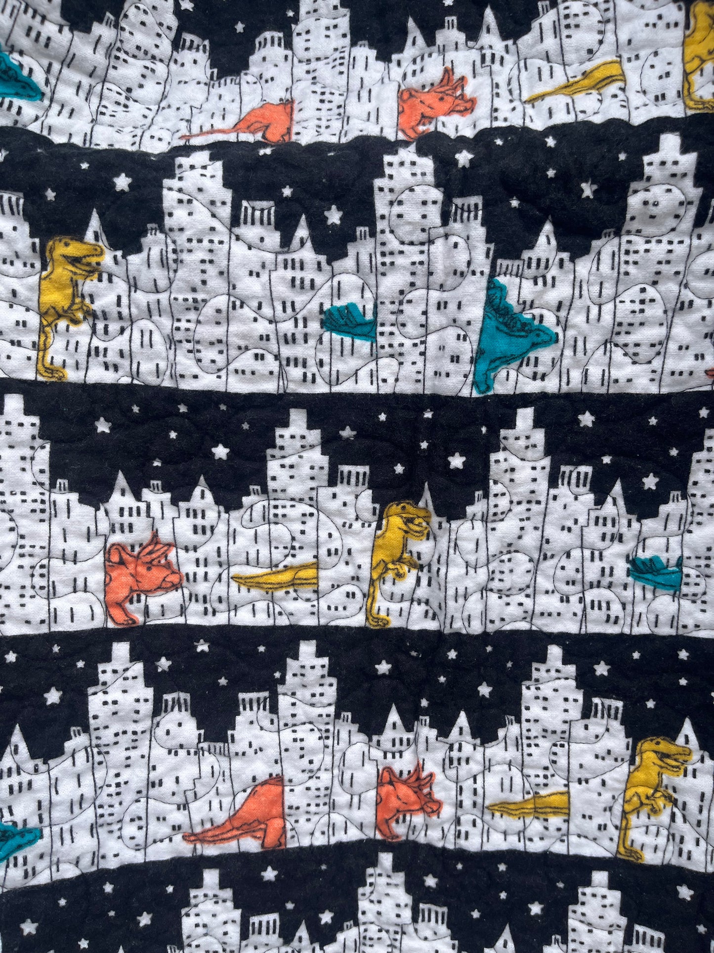 Dinosaurs In The City Quilt