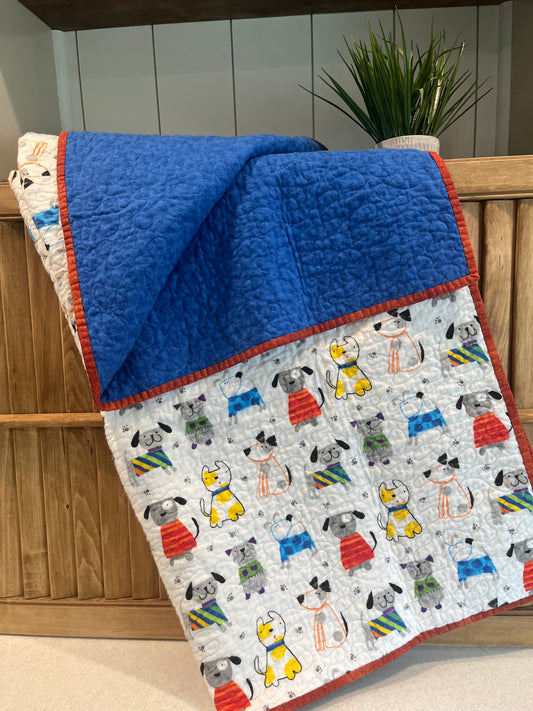 Cute Cartoon Puppy Quilt