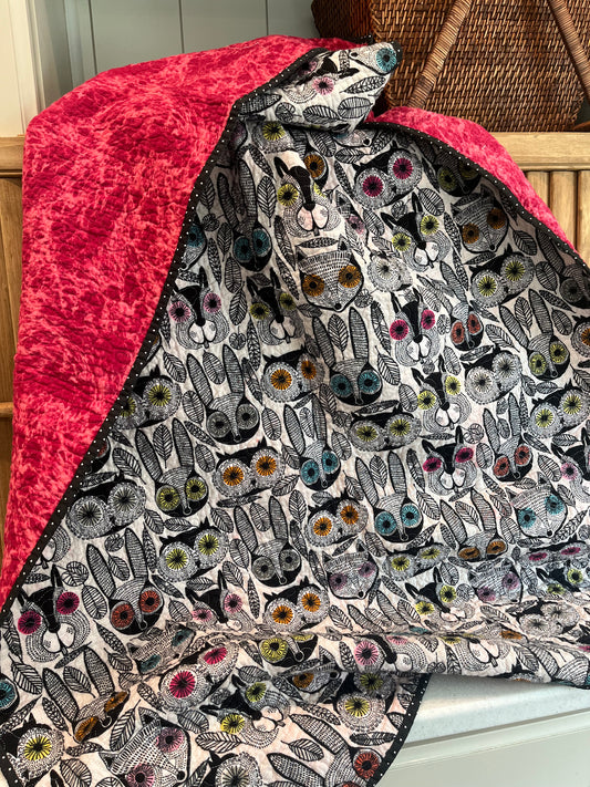 Wilderness Eyes...Fox, Bunnies and Owl Quilt