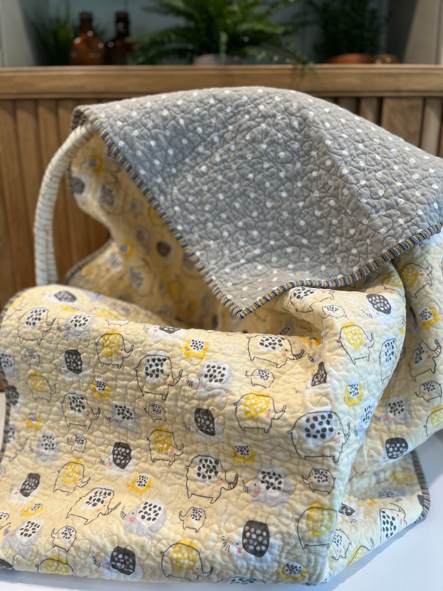 Mama and Baby Elephant Baby Quilt