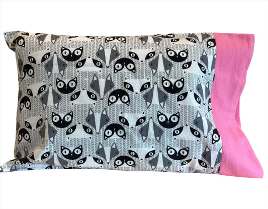 Black and White Fox Custom Handmade Kids Pillowcase